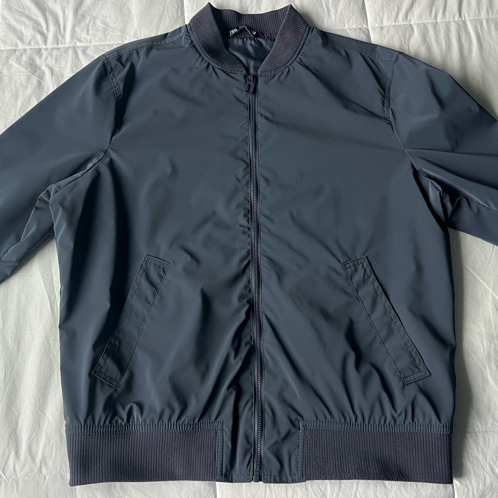 Zara Men's Navy Bomber Jacket